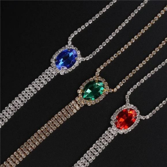 Rumtock Red Ruby Crystal Anklet Rhinestones Barefoot Ankle Bracelet - Picture 2 of 4